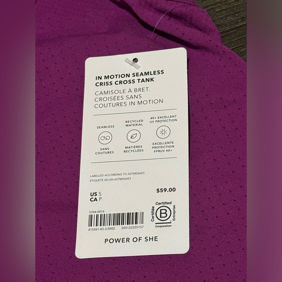 Brand new - tags on- Athleta - In Seam Criss Cross Tank - Picture 3 of 7